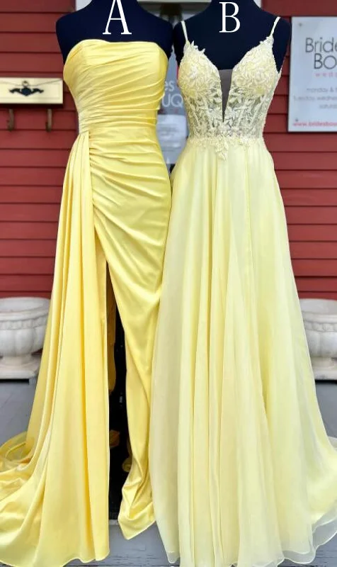 2024 New Yellow Long Prom Dress
