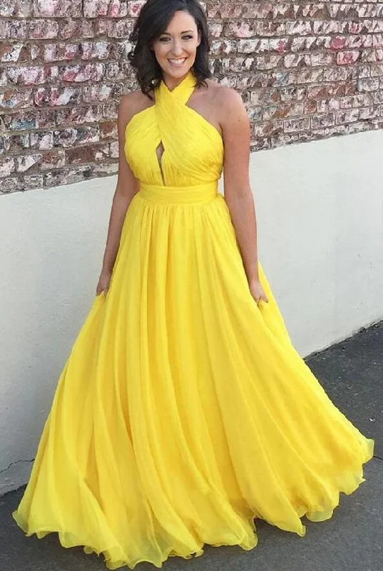 Open back A-line Long Prom Dress