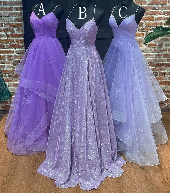 2024 Straps Sparkly A-line Long Prom Dress