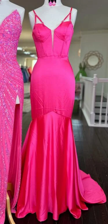 Straps Mermaid Long Prom Dresses