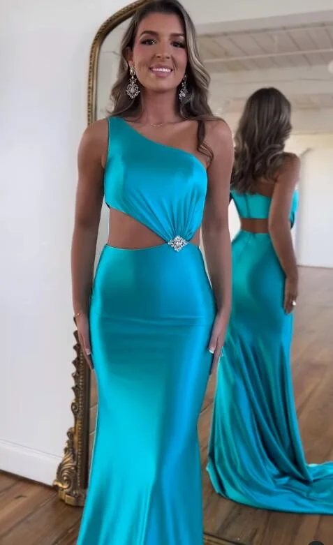 One Shoulder Mermaid Long Prom Dress