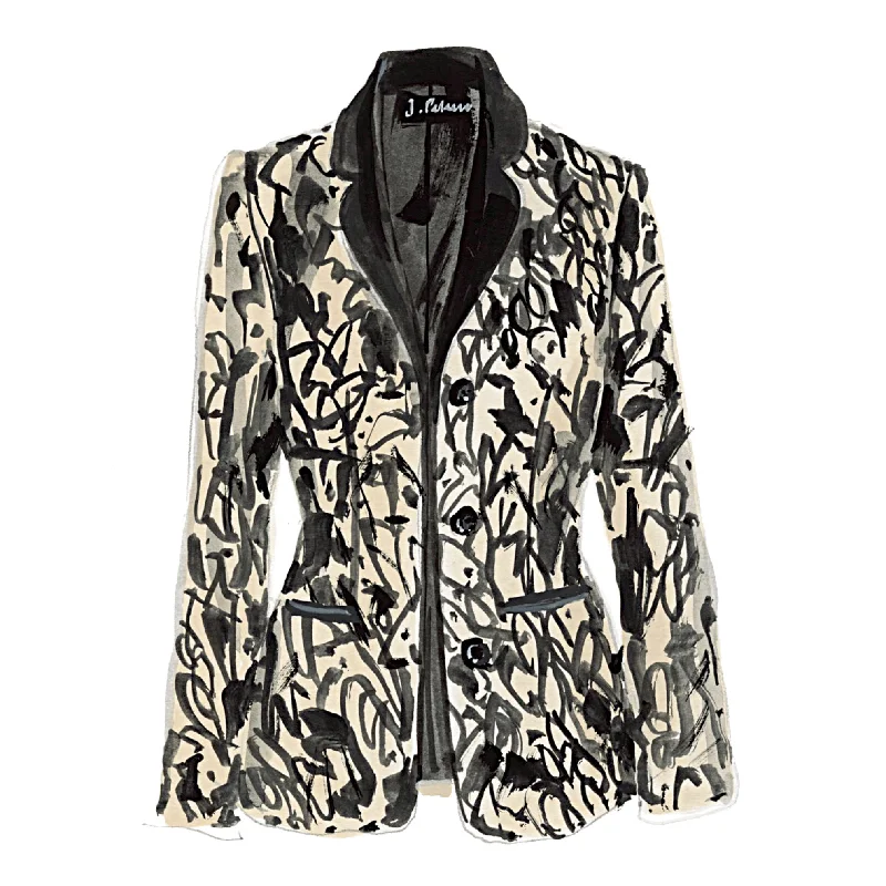 Abstract Blazer Stretchy Active Jacket