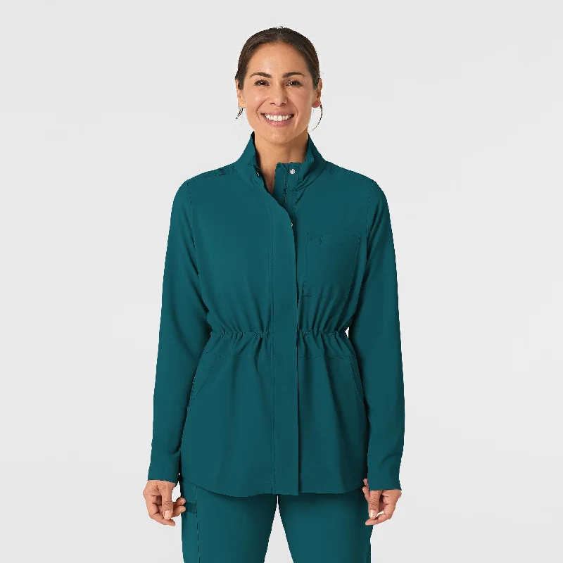 RENEW Women's Convertible Hood Fashion Jacket - Caribbean Blue Fleece Jacket Down Jacket Feather Jacket
