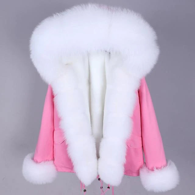 Women's Warm Thick Full Sleeve Jacket Real Fox Raccoon Fur Winter Hood Coat Trench Coat Raincoat Waterproof Jacket Women's Warm Thick Full Sleeve Jacket Real Fox Raccoon Fur Winter Hood Coat Trench Coat Raincoat Waterproof Jacket