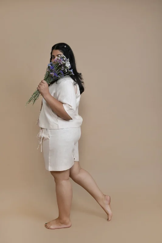 Peach Hemp Shorts | Side Strings for a Versatile Look Elegant Minimalist Shorts