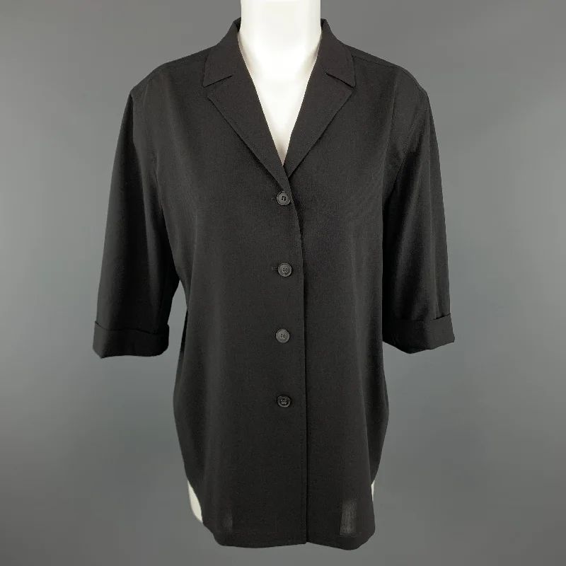 JIL SANDER Size 8 Black Wool Jacket / Blazer